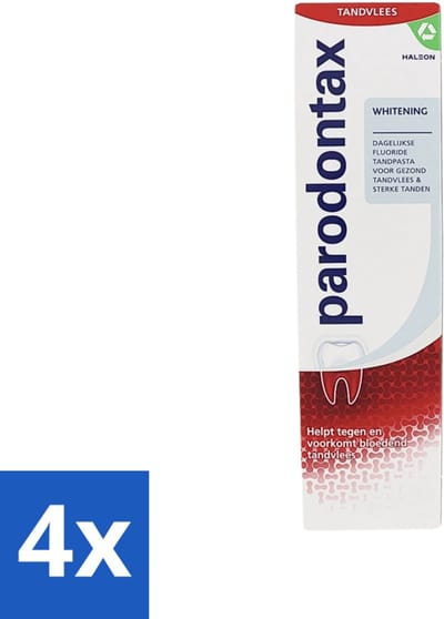 4 x Parodontax - Tandpasta - Whitening - 75ml - Tandpasta - Tanden Witter Maken - Tandplak Verwijderen - Bloedend Tandvlees - Fluoride