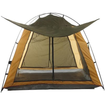Buiten Tipi Kampeergaas Ademend Zonnescherm Vier Deuren en Ramen Ventilatie en Insectenwering 3-4 Personen Kampeer Vistent 3-4 people geel
