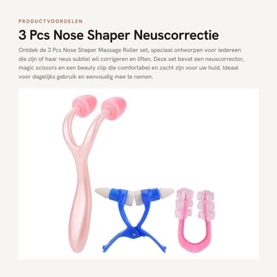 Dailygoods- Neusvormer Comfortabel - Neusmassagerol - Neuscorrector - Neusvormclip - Silicagel - 3 Stuks