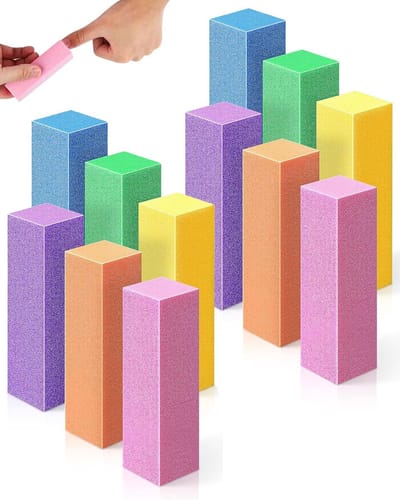 Schuurblokken voor nagels, polijstblok, nail art tips, professionele nagelvijl voor het slijpen van acryl- of natuurlijke gelnagels, 6 kleuren