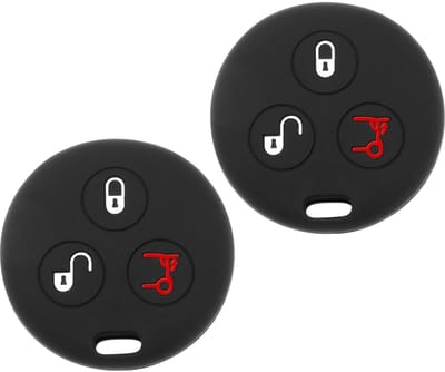 Dailygoody - Autosleutel Covers - Vervanging - Siliconen Bescherming - Zwart - Compatibel met Smart - 2 Stuks