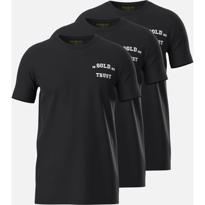 In Gold We Trust Basic T-shirt 3-pack Black Size: XS | T-Shirts Outlet | Unisex | Zwart