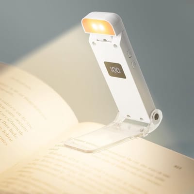 Oneay Vijf LED-leeslampjes, nachtleeslampje, drie oogbeschermingsstanden en vijf helderheidsniveaus, oplaadbaar, batterij-indicator en indicatielampje, instelbaar leeslampje.