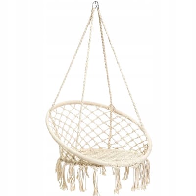 Braziliaanse schommel fauteuil hangmat stoel met kussen RIO BEIGE