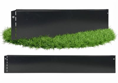 GartenAZ Borderrand - Gazonrand van Verzinkt Staal - Flexibele Montage - Antraciet - 100 cm x 20 cm (40 stuks)