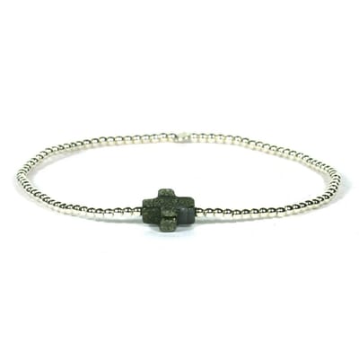 Heaven Eleven - 925 zilver - dikte 1mm - goud pyrite kruis