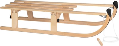 Slede hout opklapbaar 110 cm + trekkoord (houten slee) Nijdam Black Limited Edition