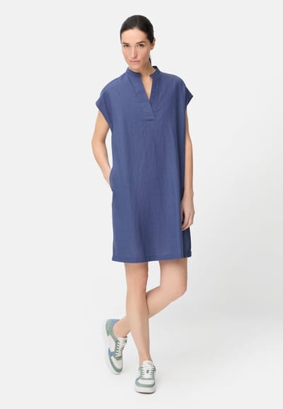camel active Jurk met zakken aan de zijkant - Maat womenswear-XS - Oceaanblauw