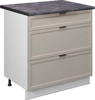 Vicco Fame-Line Keukenonderkast – 80 cm met 3 laden, WB Antraciet GrijsBeige