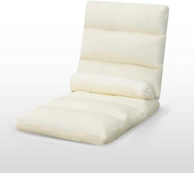 Vloerstoel met rugsteun - Zitbank lounge - Comfortabel ontspannen - 5 instelbare hoeken - Niet gespecificeerd - Wit