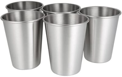 EXCITAT Beker - Mok - Mokken - RVS Beker - Stapelbaar - Alternatief voor Wegwerp - Sterk & Duurzaam - 350 ml - Set 5 Stuks