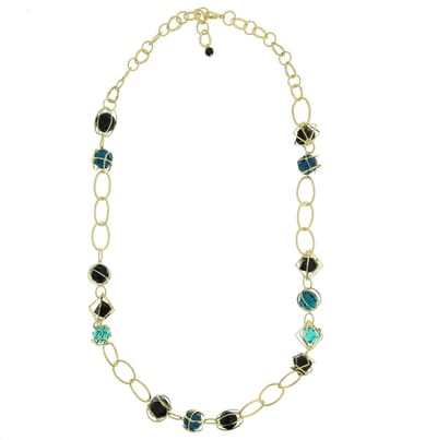 Behave - Goudkleurige ketting - Blauw accent - Stijlvol en feestelijk