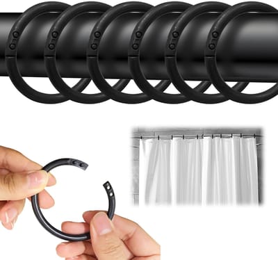 Cuhostki 24 Stuks Kunststof Ringbanden - Losse Bladringen - Zwart - Binnenmaat 40 Mm - Buitenmaat 49 Mm - Voor Documenten En Notities