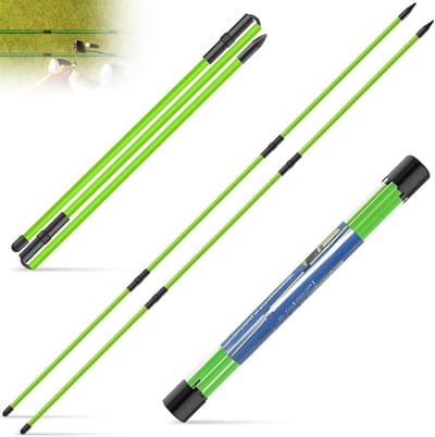 Golf Displaystokken - Trainingsstokken Golf - Swing Correctie - Opvouwbaar Glasvezel - 123 cm - Groen