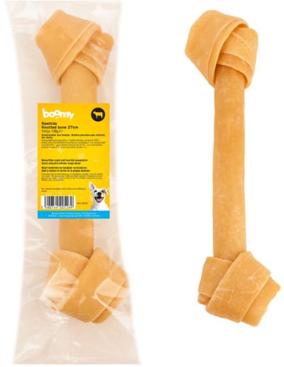 Boomy - Geknoopt Been – Hondensnacks van 100% runderhuid – Natuurlijke kauwbotten hond - Kauwstaaf hond - Hondensnoepjes - 27cm