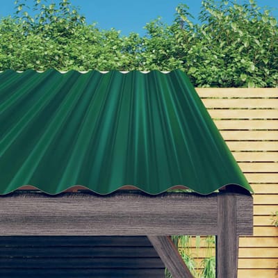 Set van 12 Metalen Dakpanelen Groen - Duurzaam Dakbedekking voor Schuren en Tuinhuizen
