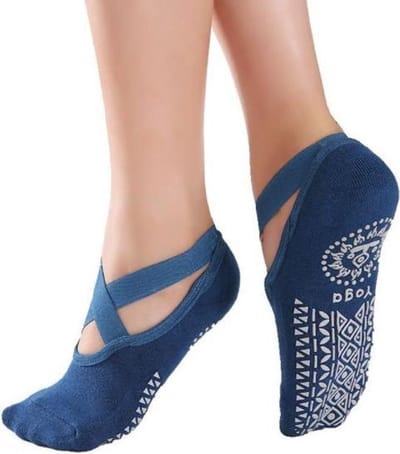 Knaak Yoga Sokken Met Antislip - Sokken - Ballerina - Yoga - Blauw - 1 paar - One size