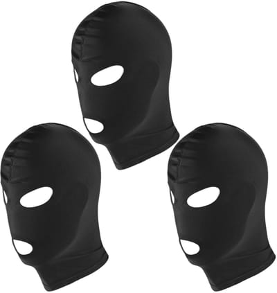 Dailygoods- Maskers 3 Stuks - Ademend Hoofddeksel - Rollenspel Accessoires - Podium Voorstellingen - Zwart - 31.5*20Cm - Theatermasker