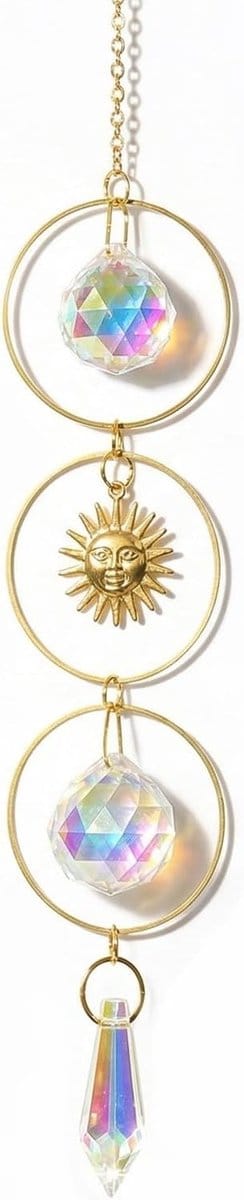 Kleurrijke diamantvormige zonnevanger van glas voor raamdecoratie, tuin en balkon - Perfect cadeau voor natuurliefhebbers en decoratie liefhebbers