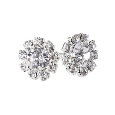 Fako Bijoux® - Oorbellen - Steker - Bloem - Kristal - 11mm - Zilverkleurig