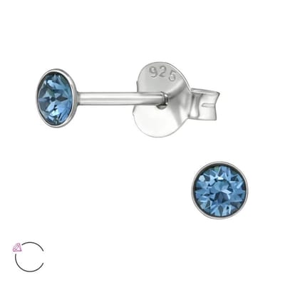 Aramat Jewels | Oorbellen | Prachtige Ronde Zilveren Oorbellen | Vintage Roze | |3mm | Zilver | Kinderen, Volwassenen | Verkleurd niet