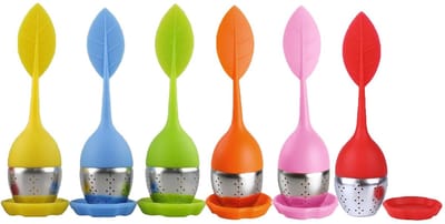 Dailygoods- Thee-ei Silicone - Thee-infuser - Theezeef - Roestvrij Staal - 6 Stuks - Herbruikbaar en Makkelijk te Reinigen