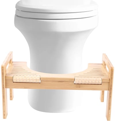 Trendique - Voetenbankje - Toiletkrukje - Voetsteun - Toiletsteun - Hout - In hoogte verstelbaar - 45x25,9x24,4 cm - voor thuisgebruik