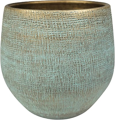 Steege Plantenpot - moderne look - shiny blauw - D31 x H28 cm - Bloempotten - Keramiek