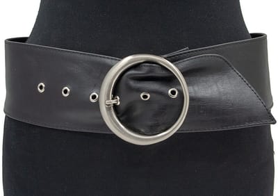 Dames riem zwart - Nappa leren riem 8cm met zilveren gesp - Nappa - Nappa riem - Casual - Maat 95