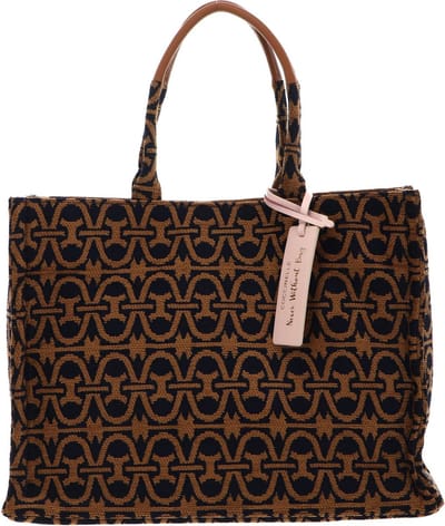 COCCINELLE Never Without Bag Winter Monogram Jacquard Shopper Multi Royal / Cuir Veelkleurig