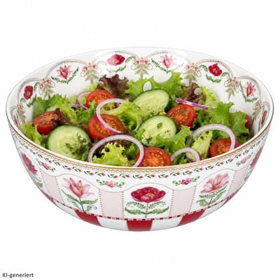 FLOWERY Serveerkom rond Ø23cm met paddenstoelmotief van porselein – R1192#FLRY
