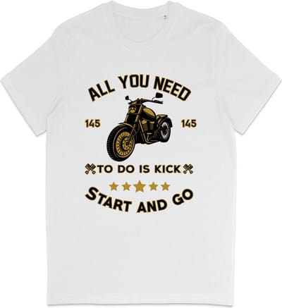 T Shirt Heren Dames - Motorrijder - Biker - Wit - XS
