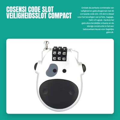 Dailygoods- Cijferslot 3-cijferige combinatie - Fietsslot - Hangslot - Veiligheidslot - Compact - Duurzaam ABS materiaal - Combinatieslot