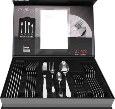 Cheffinger Bestekset - 24 delig - Zilver - RVS