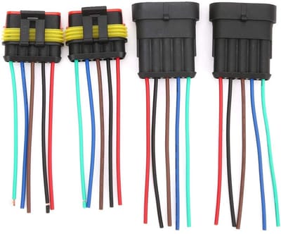 Dailygoods - 2 Sets Waterdichte Elektrische Connector - Man/Vrouw Plug - Betrouwbare Verbinding - 4/5/6 Pin - Geschikt voor Auto's, Vrachtwagens, Bote...