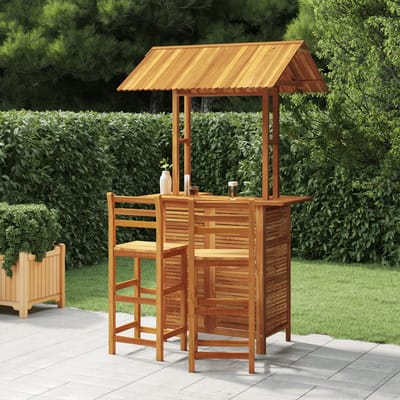 vidaXL - 3-delige - Tuinbarset - massief - acaciahout