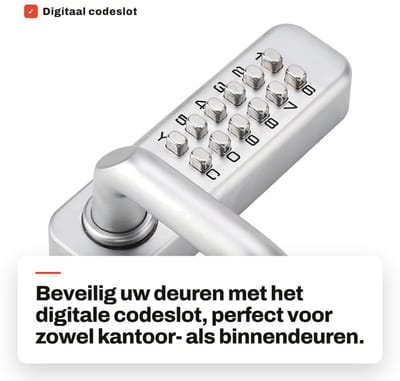 Dailygoods- Codeslot Digitale Beveiliging - 1-11 Cijfers Combinatie - Sleutelloos - Insteekslot - Geschikt voor Kantoordeuren - Eenvoudige Installatie - Digitale Deurvergrendeling