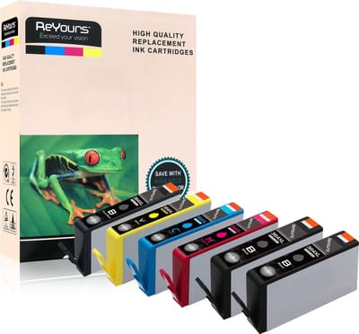HP 364 XL 364XL Compatible Inktcartridge 6-pack 2 Zwart, 1 photo Zwart (PBK), 1 Cyaan / Magenta / Geel, met chip inktniveau weergeven