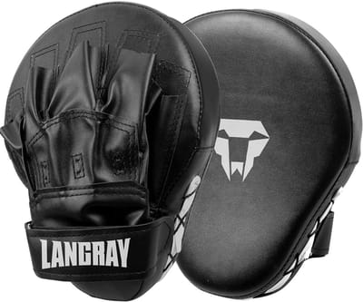 Professionele Gebogen Focus Ponsen Mitts voor Bokstraining - PU Leer Kick Pads en Handschoenen Set