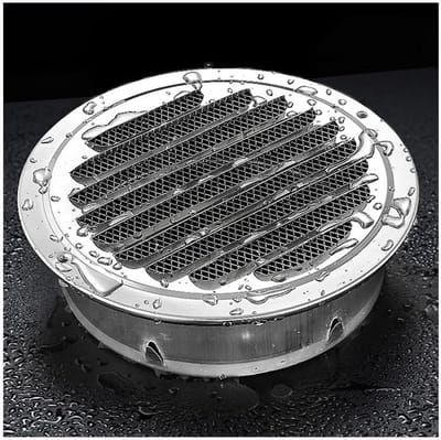 Ventilatierooster RVS - Wandkanaalafdekking - Luchtstroom Verbeteren - Roestbestendige Constructie - 120 mm - Zilver