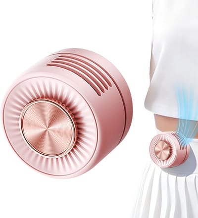 Portable Clip On Fan - 2.44 Inches Rechargeable 3 Speed Mini Waist Wearable Cooling Fan, 360 Adjustable Clip Design | Personal Clips Fans For Camping Hiking Travel Beach Home Office Desk Use, Hands