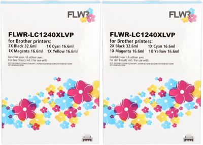 FLWR - Cartridges / Brother LC-1240XL Multipack (2 sets) / zwart en kleur / Geschikt voor Brother
