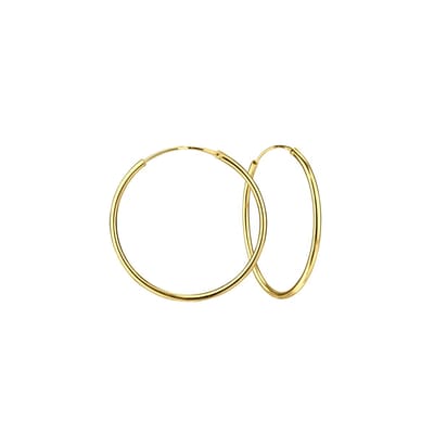 Joy|S - Zilveren oorringen 35 mm - gold plated