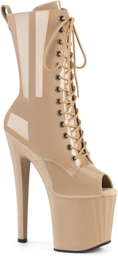 Pleaser - ENCHANT-1041 Plateau Laarzen, Paaldans schoenen - US 10 - 40 Shoes - Huidskleur