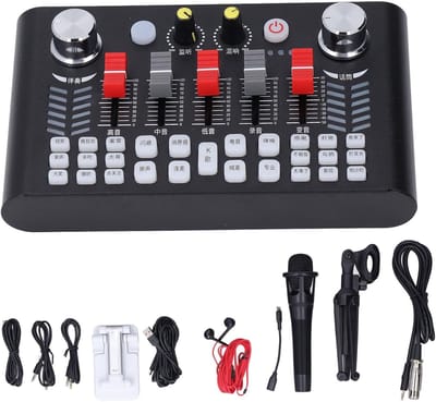 Podcast Microfoon Geluidskaart Kit - Audio Interface Set - Live Streamen - Intelligente Ruisfiltering