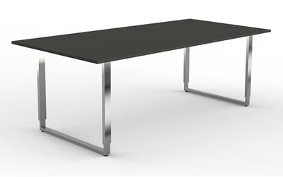 Vergadertafel Spirit antraciet 200x100cm verstelbaar