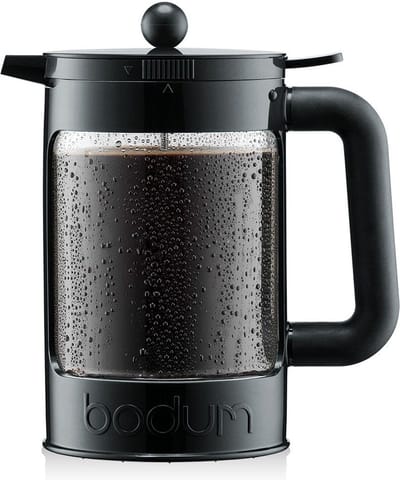 Bodum | Bean Cafetière voor ijskoffie / cold brew | Kunststof BPA-vrij | 1.5L | 12 kops | Zwart