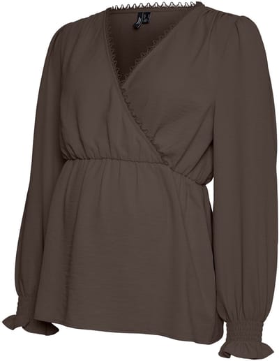Vero Moda Maternity Blouse Regular fit V-Hals Manchetten met elastiek Top