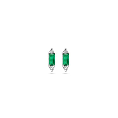 Zilver Gerhodineerd Oorknoppen Groen Zirkonia 1338454