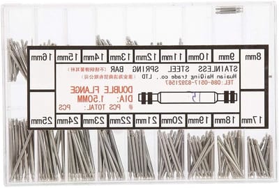 270 Pcs Spring Bars voor Horloges, 8-25 mm Horlogeband, RVS Link Pins en Reparatietools, Diameter 1.5 mm, Compleet Horlogemakers Gereedschapset